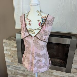 Eyeshadow Pink and Brown Blouse